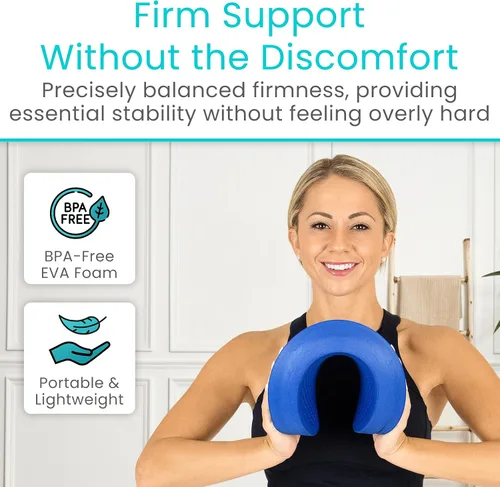 Miniatura 7 de Vive Almohadilla de equilibrio ovalada, cojín tambaleante para equipos de terapia física y rehabilitación, espuma suave para entrenamiento, yoga