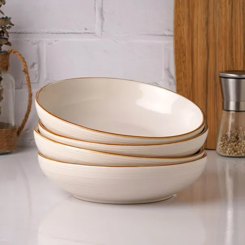 Miniatura 6 de famiware Tempus - Juego de 4 cuencos para pasta de 8.6'', cuencos de 40 oz para cocina, cuencos hondos de gres para servir, aptos para lavavajillas
