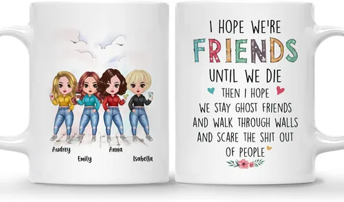 Miniatura 27 de Gossby Taza personalizada para amigas, Besties Forever, regalo personalizado para mejores amigas para mujeres con nombres de avatares, regalo 4