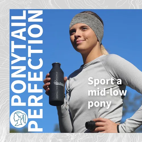 Miniatura 2 de TrailHeads - Diadema para mujer, diseño de cola de caballo, con banda para la oreja que absorbe la humedad, ideal para correr