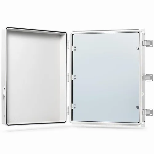 Miniatura 25 de QILIPSU - Caja de conexiones de acero inoxidable con tapa, bisagras y placa de montaje, universal, impermeable IP67, plástico ABS, gris, recinto