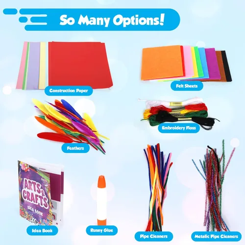 Miniatura 4 de Darice Kit de artes y manualidades – Más de 500 piezas de suministros y materiales de manualidades para niños, caja de suministros de arte