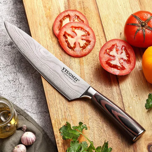 Miniatura 6 de Cuchillo de chef de 8 pulgadas, cuchillo de chef profesional de 8 pulgadas con funda, cuchillo de cocina alemán de acero inoxidable de alto carbono