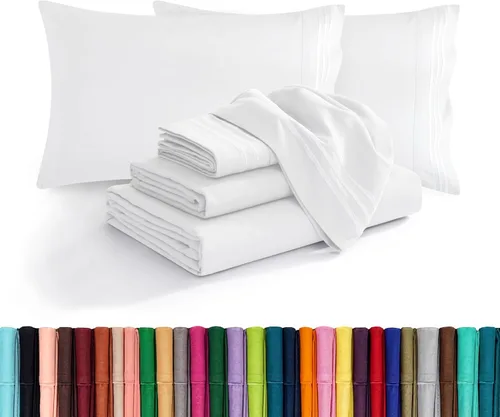 Elegant Comfort Lujoso juego de ropa de cama de microfibra suave de calidad prémium 1500 hoteleras, resistente a las arrugas y a la decoloración,