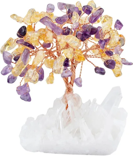 Miniatura 21 de Mookaitedecor - Árbol de cristal con base de cuarzo, bonsái para la riqueza y buena suerte