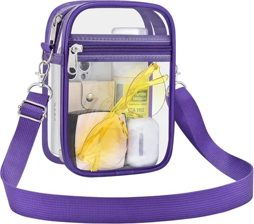 Miniatura 16 de Bolso transparente Slumou para eventos en estadios - Bolso pequeño, mini bolsos de mensajero para fanáticos de deportes para conciertos, trabajo