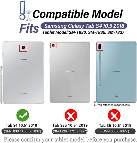 Miniatura 2 de Funda con teclado para Galaxy Tab S4 10.5 (SM-T830/T835, versión 2018), 7 colores retroiluminados desmontable inalámbrica con funda para Samsung