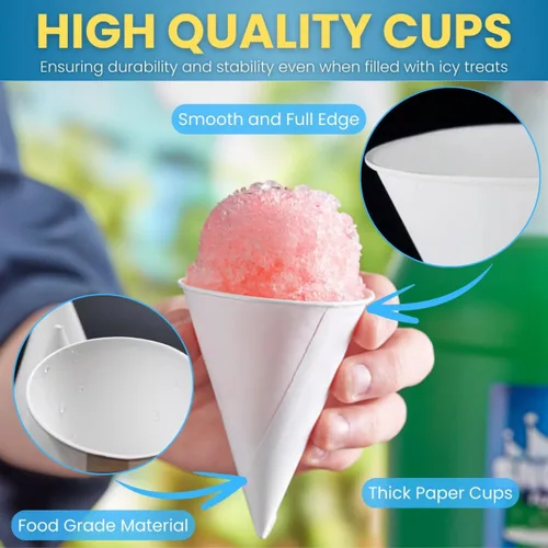Miniatura 4 de Vasos desechables de papel blanco (paquete de 200-4.5 onzas) ecológicos, a prueba de fugas, ideales para eventos, enfriadores de agua, hidratación