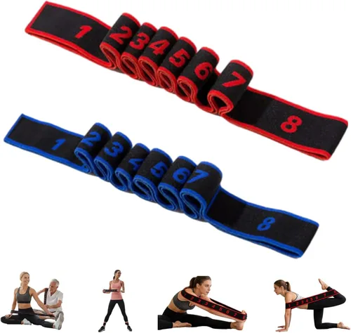 Miniatura 8 de S, Banda de Pilates, Banda de resistencia de pedal con mango, Bandas de ejercicios de resistencia, Correas de yoga para estiramiento, Ligas De Rojo