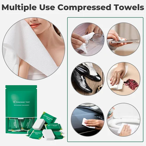 Miniatura 5 de Toalla desechable comprimida, toallas comprimidas desechables para la cara, tejido de monedas, paño portátil reutilizable para viajes, camping, 20