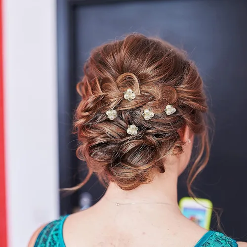 Miniatura 5 de WILLBOND 18 horquillas para el pelo de perlas, accesorios para el cabello de boda, diamantes de imitación, clips de cristal para novias, damas