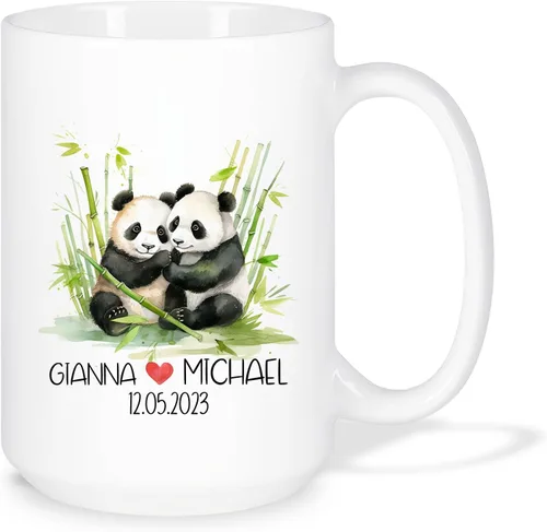 Miniatura 8 de Taza de café personalizada con diseño de zorro de 11 onzas, 15 onzas, divertida taza de viaje para pareja de zorros, taza de té con nombre y fecha