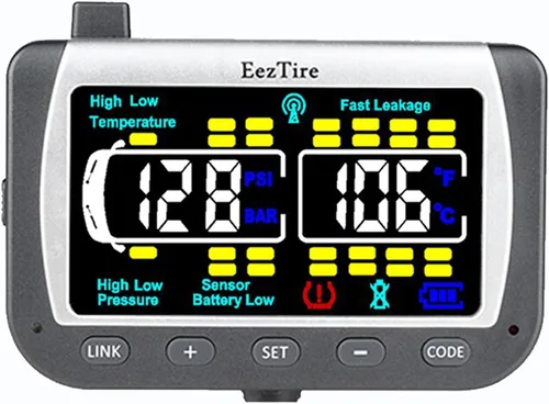 Miniatura 17 de EEZ RV Products EEZTire - Sistema de monitoreo de presión de neumáticos en tiempo real/24x7 - Monitor a color + 4 sensores + Sistema de refuerzo
