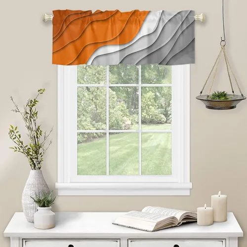Miniatura 23 de Cortina de cenefas occidentales para cocina, cafetería, campo de granja, estrella de hierro sobre tablero de madera, cenefa de ventana, 1 panel