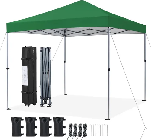 Miniatura 12 de Yaheetech Toldo desplegable de 6.6 x 6.6 pulgadas, tienda de campaña instantánea portátil para exteriores, kiosco comercial con bolsa de transporte