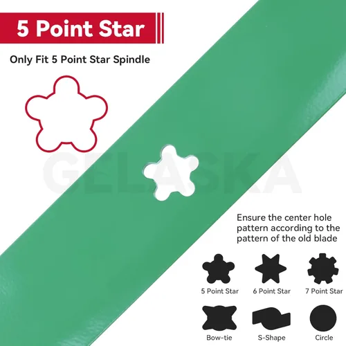 Miniatura 4 de GELASKA Paquete de 2 cuchillas 532138971 para cortacésped de alta elevación con pernos 532193003 – Compatible con cubiertas de cortacésped Craftsman