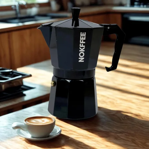 Miniatura 6 de Cafetera de café expreso, cafetera cubana para estufa, 6 tazas (negro)