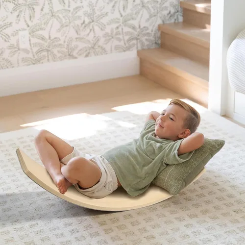 Miniatura 5 de Gentle Monster - Tabla de equilibrio oscilante de madera, juguete de madera natural Montessori para niños pequeños y adultos; juguete de aprendizaje