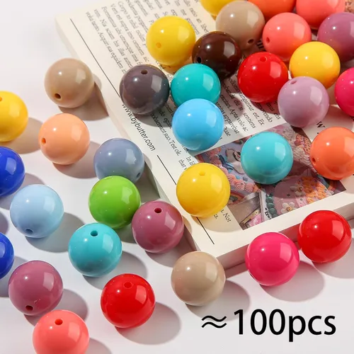 Miniatura 2 de Cuentas de acrílico de 16 mm Cuentas de acrílico multicolor Cuentas de acrílico redondas Cuentas de colores para manualidades de joyería DIY