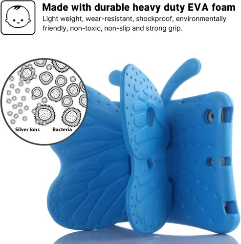 Miniatura 6 de Simicoo Funda de mariposa 3D para iPad 10.2 9 8 7 niños con soporte Lite de espuma EVA a prueba de golpes resistente funda para tableta para niñas