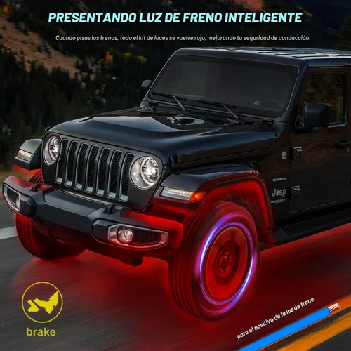 Miniatura 4 de 8 vainas RGB LED Rock Lights para Jeeps, camiones, carrito de golf, ATV, UTV RZR, SUV, todoterreno, kit impermeable multicolor con aplicación, modo