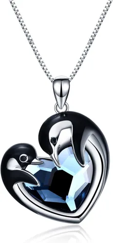WINNICACA Regalos únicos de Navidad 925 de plata de ley 925, fénix, pingüino, vaca de las tierras altas, colibrí, zorro, rana, búho, tortuga marina,