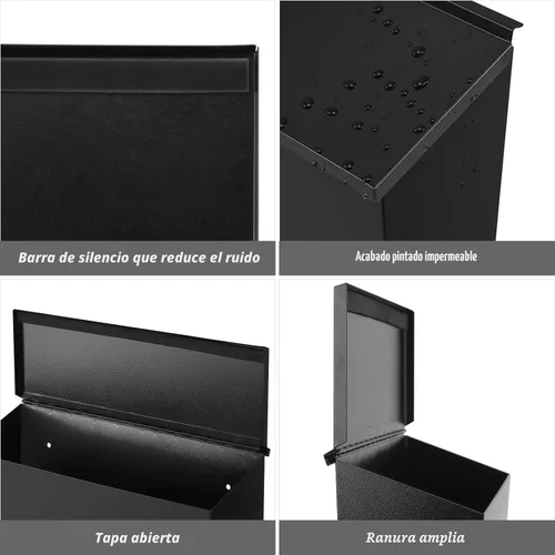 Miniatura 6 de KYODOLED Buzón de pared para casa, buzón de correo de gran capacidad, buzón de metal galvanizado a prueba de óxido, buzones para exteriores, 15.7 x