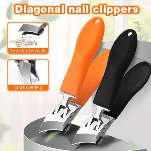 Miniatura 6 de Tijeras de uñas y uñas de los pies para uñas encarnadas, curvas, tijeras de uñas antiflexión con apertura de mandíbula ancha (negro)