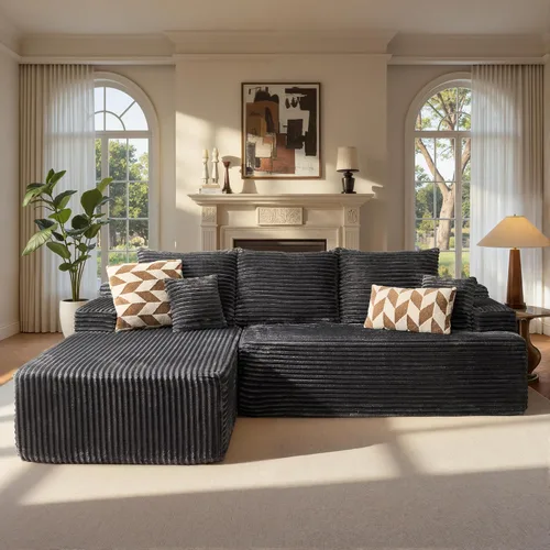 Miniatura 26 de ovios Sofá seccional Cloud de 96 pulgadas con chaise en forma de L, sofá modular moderno con asiento profundo, sofás tapizados para sala de estar