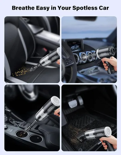 Miniatura 5 de Aspiradora portátil inalámbrica para automóvil, 9000 Pa, mini aspiradora de mano de alta potencia con la mejor succión, soplador de aire 4 en 1