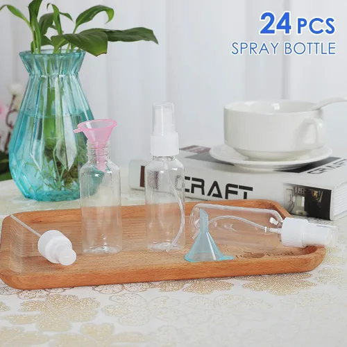 Miniatura 8 de 24 botellas de spray de 2 onzas / 1.9 fl oz transparentes vacías, mini botellas de aerosol rellenables, juego de rociadores de tamaño de bolsillo