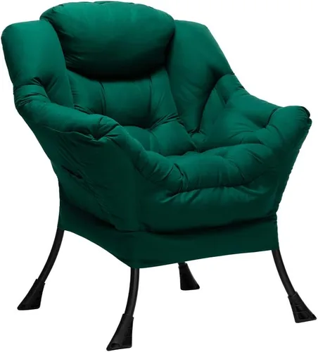 Miniatura 44 de HollyHOME - Silla perezosa con reposabrazos y bolsillo lateral, cómoda silla de sala de acento, sofá de ocio para sala de estar, recámara