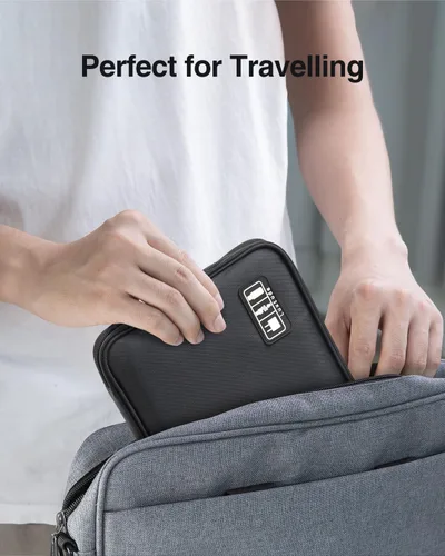 Miniatura 6 de Luxtude Estuche organizador de artículos electrónicos, bolsa organizadora de cables, organizador de cables portátil, estuche de viaje para Rojo