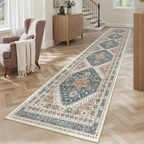 Miniatura 548 de Madane Tapete lavable de 2 x 10 pies para pasillo, cocina, recibidor, clásico, suave, antideslizante para interiores, casa de campo, baño, sala