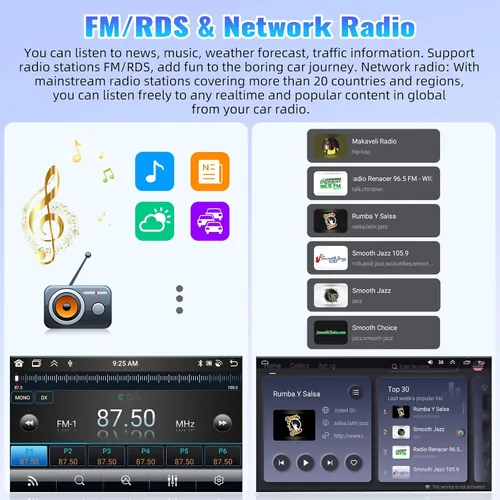 Miniatura 8 de 8-Core 4+64G Android Car Stereo para Hyundai Elantra 2011-2013 con Carplay Android Auto 59 Tema 9 pulgadas Pantalla táctil Bluetooth 5.0 FM/RDS