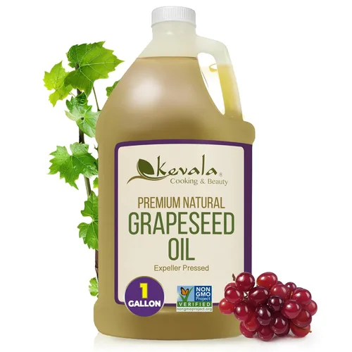 Kevala Aceite de semilla de uva | Aceite de semilla de uva prensado sin OMG para cocinar, rico en antioxidantes, cuidado de la piel y el cabello,