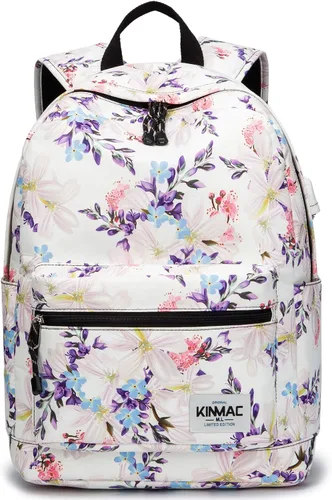 Miniatura 9 de Kinmac Mochila resistente al agua para laptop con puerto de carga USB para laptop de hasta 15.6 pulgadas (bordado)