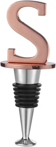 Miniatura 22 de Miicol Tapón para Botella de Vino, Tapón para Prosecco, Tapón de Vino de Oro Rosa, Tapón de Champán Personalizado, Tapón de Vino con Inicial, Regalo