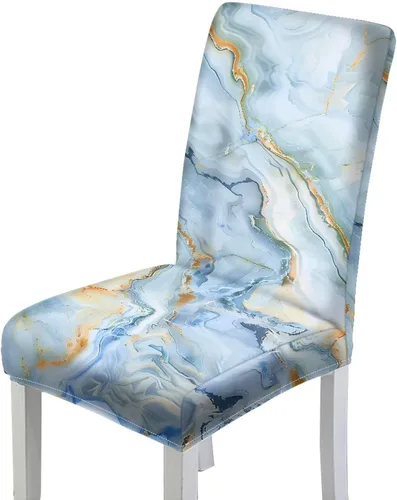 Miniatura 11 de HUGS IDEA Christmas Seat Covers for Dining Room Chairs Set of 6 Music Notes Stretch Chair Slipcovers Protector Removable and Washable Kitchen Dining