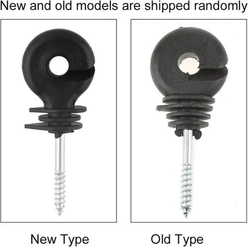 Miniatura 4 de 50 unidades/juego de aisladores eléctricos de cerca, aisladores de anillo de rosca negro, accesorios de sistema de rejilla de cercas eléctricas