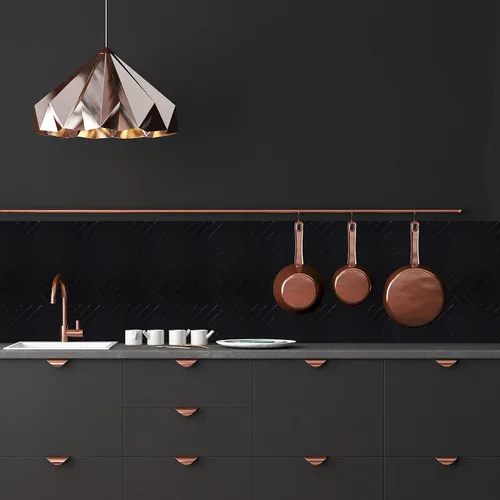 Miniatura 7 de Azulejos para Salpicadero de Cocina de 6 Hojas Despegar y Pegar, Panel Compuesto de Aluminio con Patrón Espiga Negro, Azulejos Adhesivos para Pared