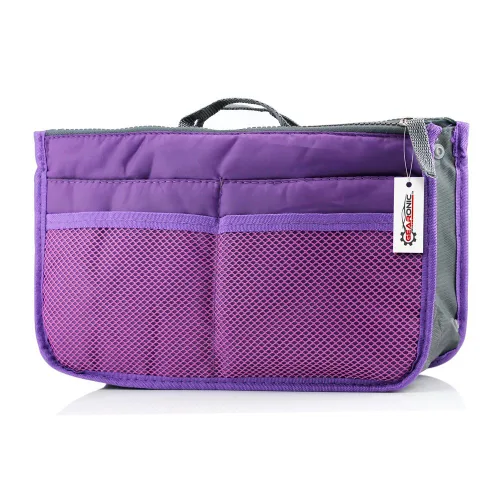 Miniatura 5 de GEARONIC TM - Bolsa organizadora para bolsas de mujer, bolsa que se mete dentro de bolsa de mujer para organizar mejor cosméticos, etc., S, Púrpura