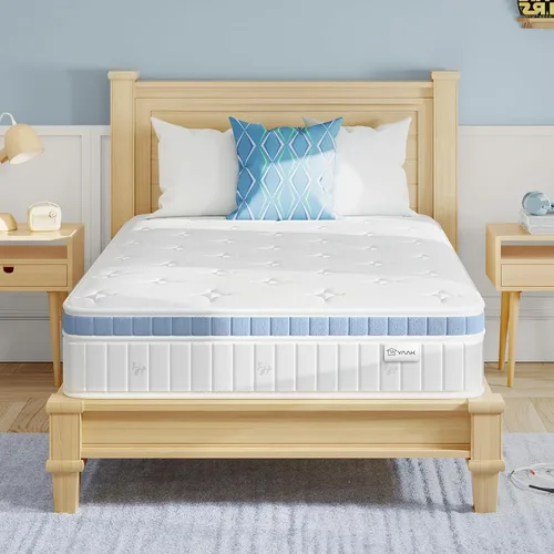 Miniatura 8 de Yaak - Colchón individual de 8 pulgadas, de espuma viscoelástica con muelles de bolsillo individuales, colchón híbrido en una caja, firmeza media