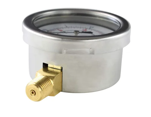 Miniatura 6 de Diafragma baja presión cápsula manómetro, 2-1/2" dial, 0-8 oz/0-15in H2O Rango, 1/4" NPT montaje inferior, caja de acero inoxidable, latón internos