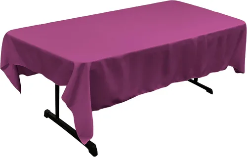 Miniatura 42 de LA Linen Mantel rectangular lavable de popelín de poliéster, resistente a las manchas y a las arrugas, cubierta de mesa 60x84, mantel de tela
