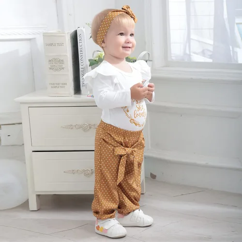 Miniatura 61 de Renotemy Conjunto de ropa para bebé recién nacida, mameluco con volantes, pantalones florales, lindo conjunto de ropa para bebé niña