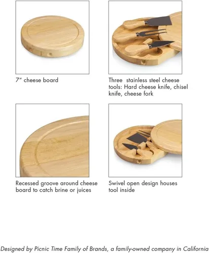 Miniatura 6 de Picnic TIME NFL Brie Cheese Board and Knife Set - Charcuterie Board Set - Wood Cutting Board