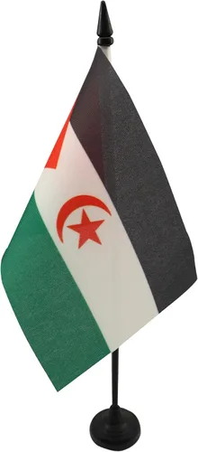 Miniatura 30 de AZ FLAG Sierra Leone Bandera de mesa 5'' x 8'' - Bandera de escritorio de Sierra Leona 21 x 14 cm - Bastón y base de plástico negro
