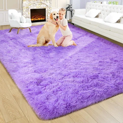Miniatura 44 de Noahas - Alfombras mullidas de 4 x 6 pies para dormitorio y sala de estar, alfombra gruesa y peluda de color gris, alfombra de suelo antideslizante
