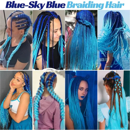 Miniatura 6 de Extensiones de cabello sintético para trenzar ombré, extensiones de cabello sintético jumbo para trenzas, de alta temperatura